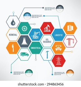 Factory and industry concept,Line chart info graphic design,clean vector