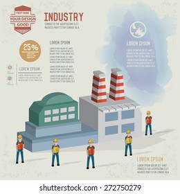 Factory and Industry design, clean vector.