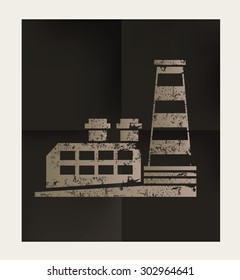 Factory industry design on black background,vector