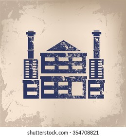Factory, industry design on old paper background, vector
