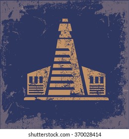
Factory, industry design on old paper background, vector