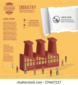 Factory and industry design on yellow background,clean vector