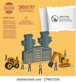Factory and industry design on yellow background,clean vector