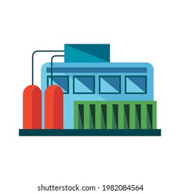 factory industry electric building icon