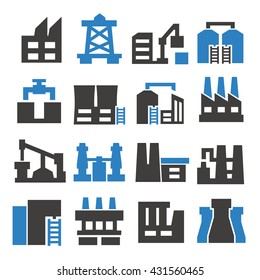 factory, industry icon set