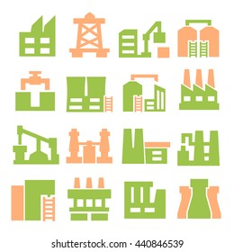 factory, industry icon set