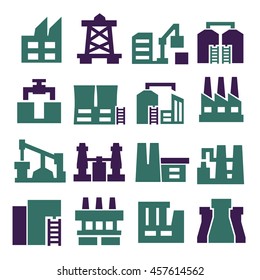 factory, industry icon set