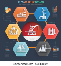 
Factory and industry info graphic design,clean vector