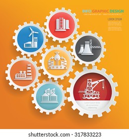 Factory and industry infographic design,clean vector