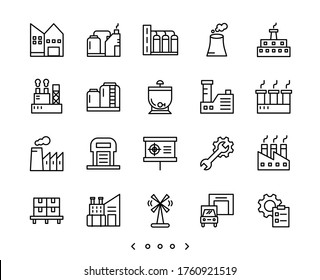 factory and industry line icon set vector