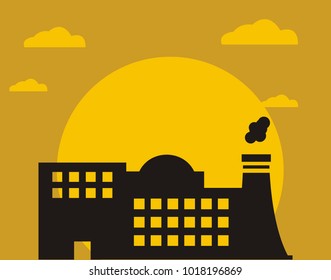 Factory industry logo design illustration
