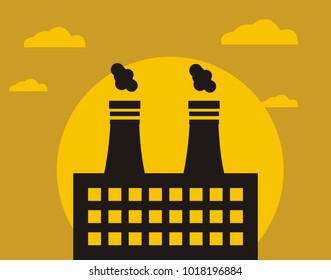 Factory industry logo design illustration
