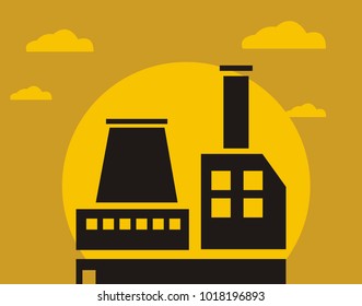 Factory industry logo design illustration
