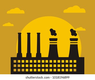 Factory industry logo design illustration
