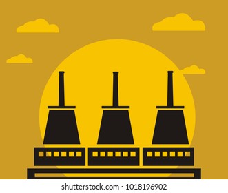 Factory industry logo design illustration