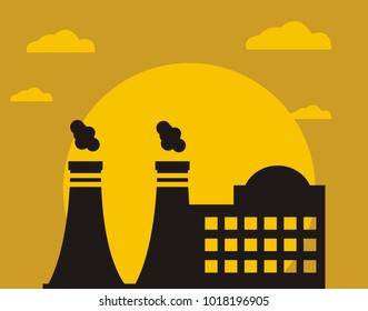 Factory industry logo design illustration
