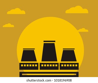 Factory industry logo design illustration