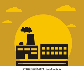 Factory industry logo design illustration