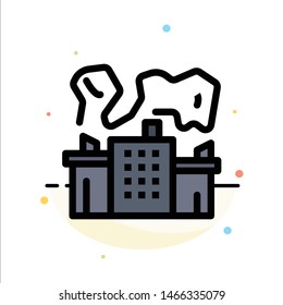 Factory, Industry, Nuclear, Power Abstract Flat Color Icon Template. Vector Icon Template background