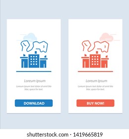 Factory, Industry, Nuclear, Power  Blue and Red Download and Buy Now web Widget Card Template