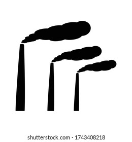 Factory industry pollution icon. manufacturing industry pollution smoke during processing and work in mine vector icon