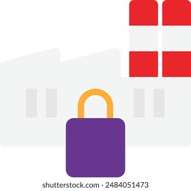 Factory Industry Production Icon Vektorgrafik Flat Illustration