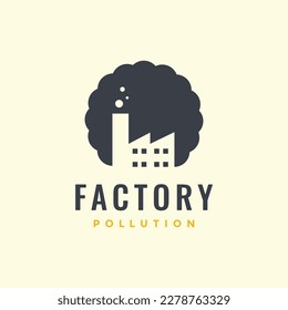 factory industry smoke polution modern logo design design