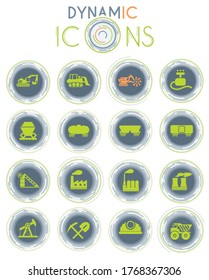 Factory and Industry vector icons on white background with dynamic lines for animation for web and user interface design