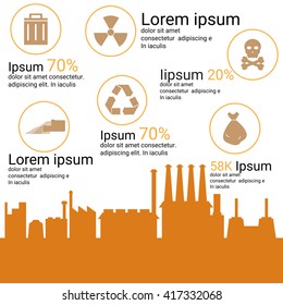 factory industry /Waste , pollution icon vector illustration