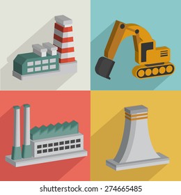 Factory and industry,flat icons design,clean vector