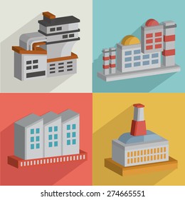 Factory and industry,flat icons design,clean vector