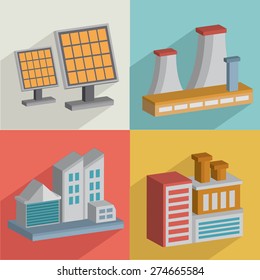Factory and industry,flat icons design,clean vector