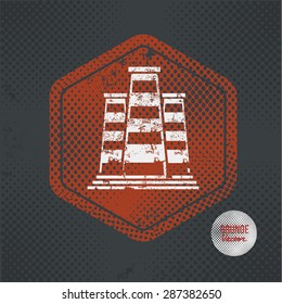 Factory industry,stamp design on old dark background,grunge concept,vector