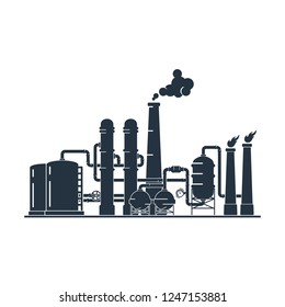 factory isolated icon on white background, oil industry