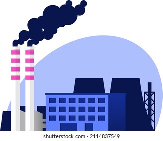 Factory isolated icon on a white background flat style.