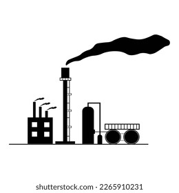 factory isolated icon on white background, oil industry