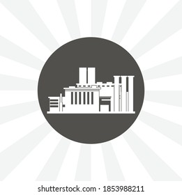 factory isolated solid vector icon on white background