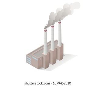 Factory Isometric Icon On White Background