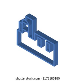 Factory isometric left top view 3D icon