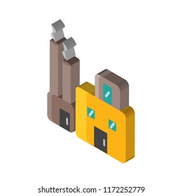 Factory isometric left top view 3D icon