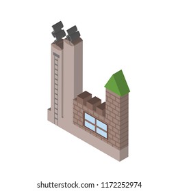 Factory isometric left top view 3D icon