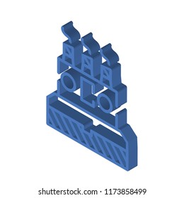 Factory isometric left top view 3D icon