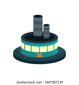 Fabrik-Icon-Design, Industrieanlagenbau Arbeitstechnologie und Fertigungstechnik Design Vektorgrafik