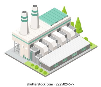 factory isometric vector oil and gus smart eco industrial icon concept isolated white background