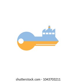 Factory Key Logo Icon Design 