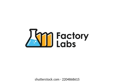 Factory lab logo design template