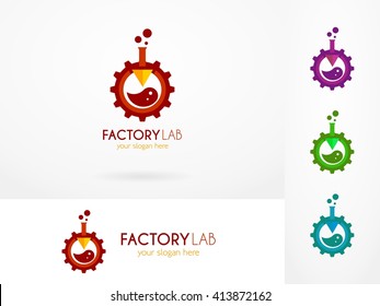 Factory Lab Logo Template Design Vector