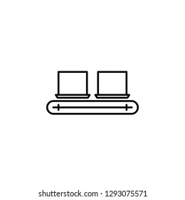 factory, laptop, production icon. Element of production icon for mobile concept and web apps. Thin line factory, laptop, production icon can be used for web and mobile