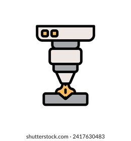 Factory Laser Cutting Icon Vector Illustration