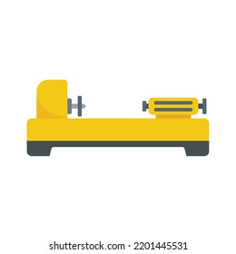 Factory Lathe Icon. Flat Illustration Of Factory Lathe Vector Icon Isolated On White Background